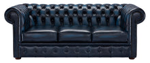 Load image into Gallery viewer, 1694 Chesterfield Sofa Blue Antique Leather