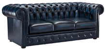 Load image into Gallery viewer, 1694 Chesterfield Sofa Blue Antique Leather