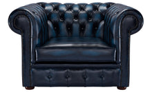 Load image into Gallery viewer, 1694 Chesterfield Club Chair Blue Antique Leather