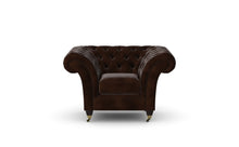 Load image into Gallery viewer, Milano Chesterfield Club Brown Antique Leather handmade