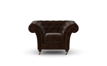 Load image into Gallery viewer, Milano Chesterfield Club Brown Antique Leather handmade