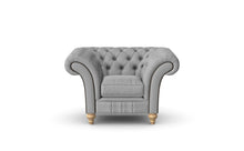 Load image into Gallery viewer, Milano Chesterfield Club Silver Grey House Leather handmade