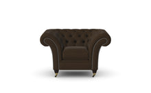 Load image into Gallery viewer, Milano Chesterfield Club Dark Chocolate House Leather handmade