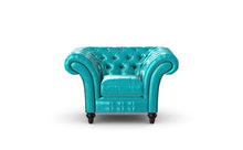 Load image into Gallery viewer, Milano Chesterfield Club Azure Lustro Leather handmade