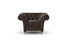 Load image into Gallery viewer, Milano Chesterfield Club Dark Brown Old English Leather handmade
