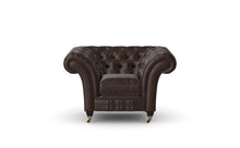 Load image into Gallery viewer, Milano Chesterfield Club Dark Brown Old English Leather handmade