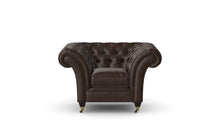 Load image into Gallery viewer, Milano Chesterfield Club Dark Brown Old English Leather handmade