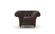 Load image into Gallery viewer, Milano Chesterfield Club Dark Brown Old English Leather handmade