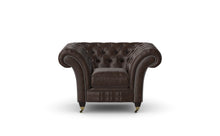 Load image into Gallery viewer, Milano Chesterfield Club Dark Brown Old English Leather handmade