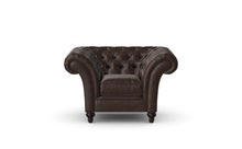 Load image into Gallery viewer, Milano Chesterfield Club Dark Brown Old English Leather handmade