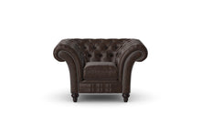 Load image into Gallery viewer, Milano Chesterfield Club Dark Brown Old English Leather handmade