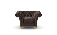 Load image into Gallery viewer, Milano Chesterfield Club Dark Brown Old English Leather handmade