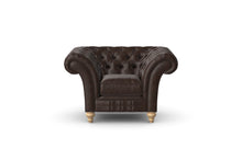 Load image into Gallery viewer, Milano Chesterfield Club Dark Brown Old English Leather handmade
