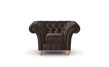Load image into Gallery viewer, Milano Chesterfield Club Dark Brown Old English Leather handmade