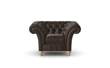 Load image into Gallery viewer, Milano Chesterfield Club Dark Brown Old English Leather handmade