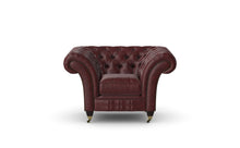 Load image into Gallery viewer, Milano Chesterfield Club Burgundy Old English Leather handmade