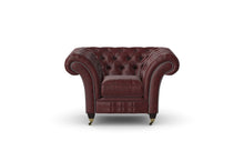 Load image into Gallery viewer, Milano Chesterfield Club Burgundy Old English Leather handmade