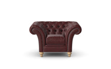 Load image into Gallery viewer, Milano Chesterfield Club Burgundy Old English Leather handmade