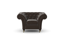 Load image into Gallery viewer, Milano Chesterfield Club Dark Brown Heritage Leather handmade