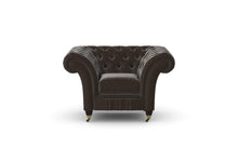 Load image into Gallery viewer, Milano Chesterfield Club Dark Brown Heritage Leather handmade