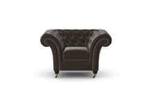 Load image into Gallery viewer, Milano Chesterfield Club Dark Brown Heritage Leather handmade