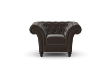 Load image into Gallery viewer, Milano Chesterfield Club Dark Brown Heritage Leather handmade