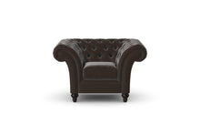 Load image into Gallery viewer, Milano Chesterfield Club Dark Brown Heritage Leather handmade