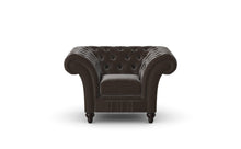 Load image into Gallery viewer, Milano Chesterfield Club Dark Brown Heritage Leather handmade