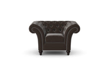 Load image into Gallery viewer, Milano Chesterfield Club Dark Brown Heritage Leather handmade
