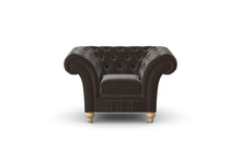 Load image into Gallery viewer, Milano Chesterfield Club Dark Brown Heritage Leather handmade