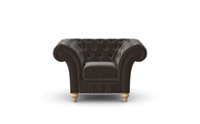 Load image into Gallery viewer, Milano Chesterfield Club Dark Brown Heritage Leather handmade
