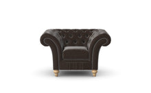 Load image into Gallery viewer, Milano Chesterfield Club Dark Brown Heritage Leather handmade