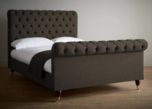 Load image into Gallery viewer, Brown Highland Wool Chesterfield Bed