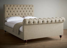 Load image into Gallery viewer, Cream Highland Wool Chesterfield Bed