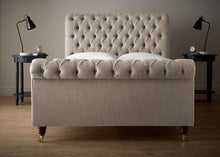 Load image into Gallery viewer, Cream Highland Wool Chesterfield Bed