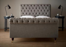 Load image into Gallery viewer, Grey Highland Wool Chesterfield Bed