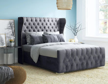 Load image into Gallery viewer, Romana Bed Grey Boutique Velvet