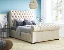 Load image into Gallery viewer, Almond Amalfi Velvet Duchess Bed