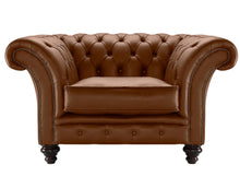 Load image into Gallery viewer, Milano Chesterfield Club Tan Bolero Leather handmade