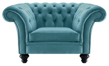 Load image into Gallery viewer, Milano Chesterfield Club Teal Boutique Velvet handmade