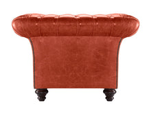 Load image into Gallery viewer, Milano Chesterfield Club Vermilion Lustro Leather handmade
