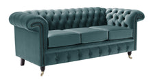 Load image into Gallery viewer, Savoy Chesterfield Sofa Blue Allure Velvet